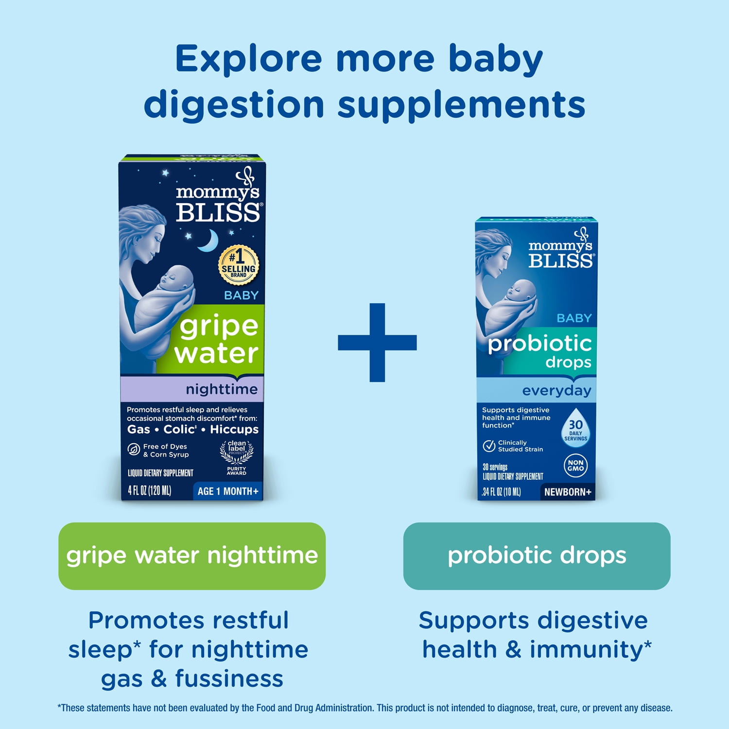 Mommy's Bliss Gripe Water Original, Relieves Stomach Discomfort, Over-the-Counter, 4 fl oz
