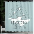 thumbnail image 4 of Ambesonne Inspirational Shower Curtain, Cartoon Mountain, 69"Wx84"L, Pale Green White, 4 of 5