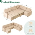thumbnail image 4 of LAKPS Sectional Sleeper Sofa with Pull Out Bed, U-Shaped Modular Sectional with Storage, Cloud Couch for Living Room, Family Room & Apartment, Flat White (3-Box Shipped), 4 of 9