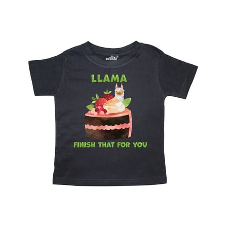 

Inktastic Llama Finish That For You with Cake and Strawberries Gift Toddler Boy or Toddler Girl T-Shirt