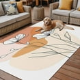 thumbnail image 2 of Fsddascl Boho Floral Outdoor Rug for Patio/Deck/Porch, Non-Slip Large Area Rug 4 x 6 Ft, Abstract Contemporary Minimalist Clean-lined Indoor Outdoor Rugs Washable Area Rugs, Camping Rug Carpet, 2 of 5