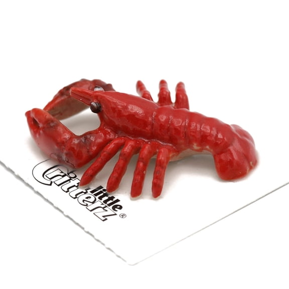 Little Critterz Red Lobster"Pincer" Reptile - Hand-painted Home Decor Reptile Decorative Figurine - Miniature Porcelain Figurine
