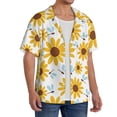 thumbnail image 2 of Fotbe Sunflowers Camisa Estampada de Manga Corta para Hombre, Casual de Verano, Estilo Playero, Sin Arrugas-X-Large, 2 of 5