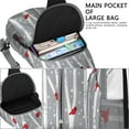 thumbnail image 4 of Sling Backpack,Gray Christmas Cardinal Bird Pattern Crossbody Bag with Water Bottle Holder,Waterproof Sling Bag for Men/Women with Chest Phone Holder for Hiking,Travel, 4 of 6
