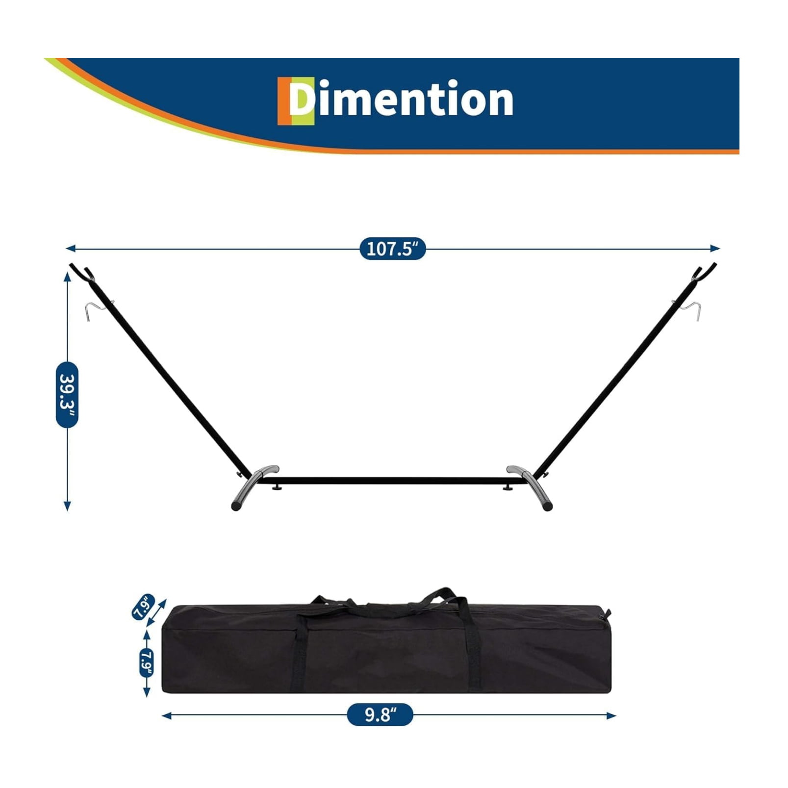 2-Person Hammock with Heavy-Duty Steel Stand,Portable,Easy Assembly, Up to 660lbs with Travel Bag for Camping Outdoor/Indoor Patio Backyard