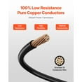 thumbnail image 3 of VEVOR 4 AWG THHN Wire, 19-Stranded, 100% OFC Copper Electrical Building Wire with Nylon Jacket, Rated for Up to 600 Volts, for Indoor & Outdoor Use, Commercial, Industrial, Residential, Black, 3 of 9