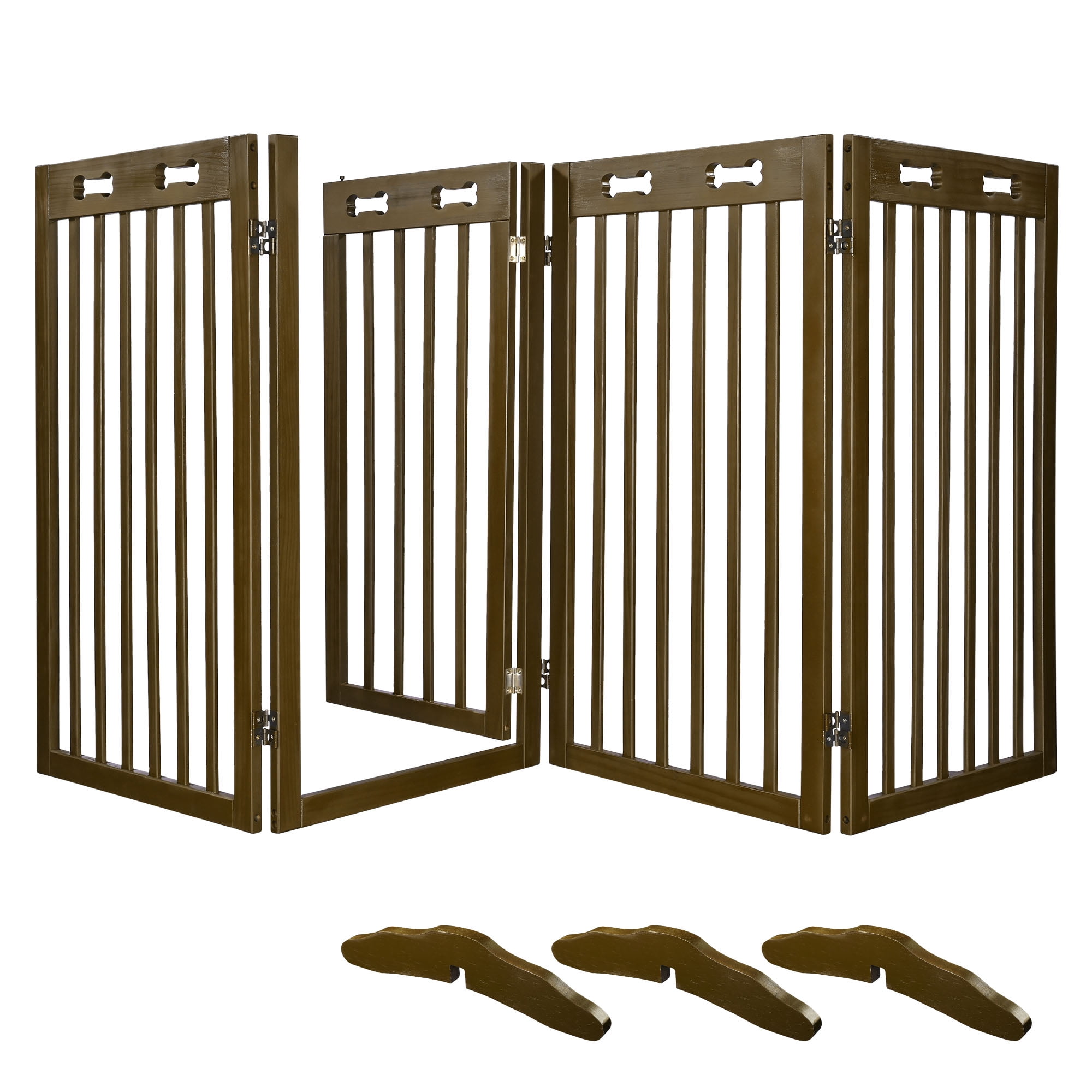 Yescom 80"x36" 4 Panel Folding Pet Gate Wood Dog Fence Baby Safety Gate  Playpen - Walmart.com