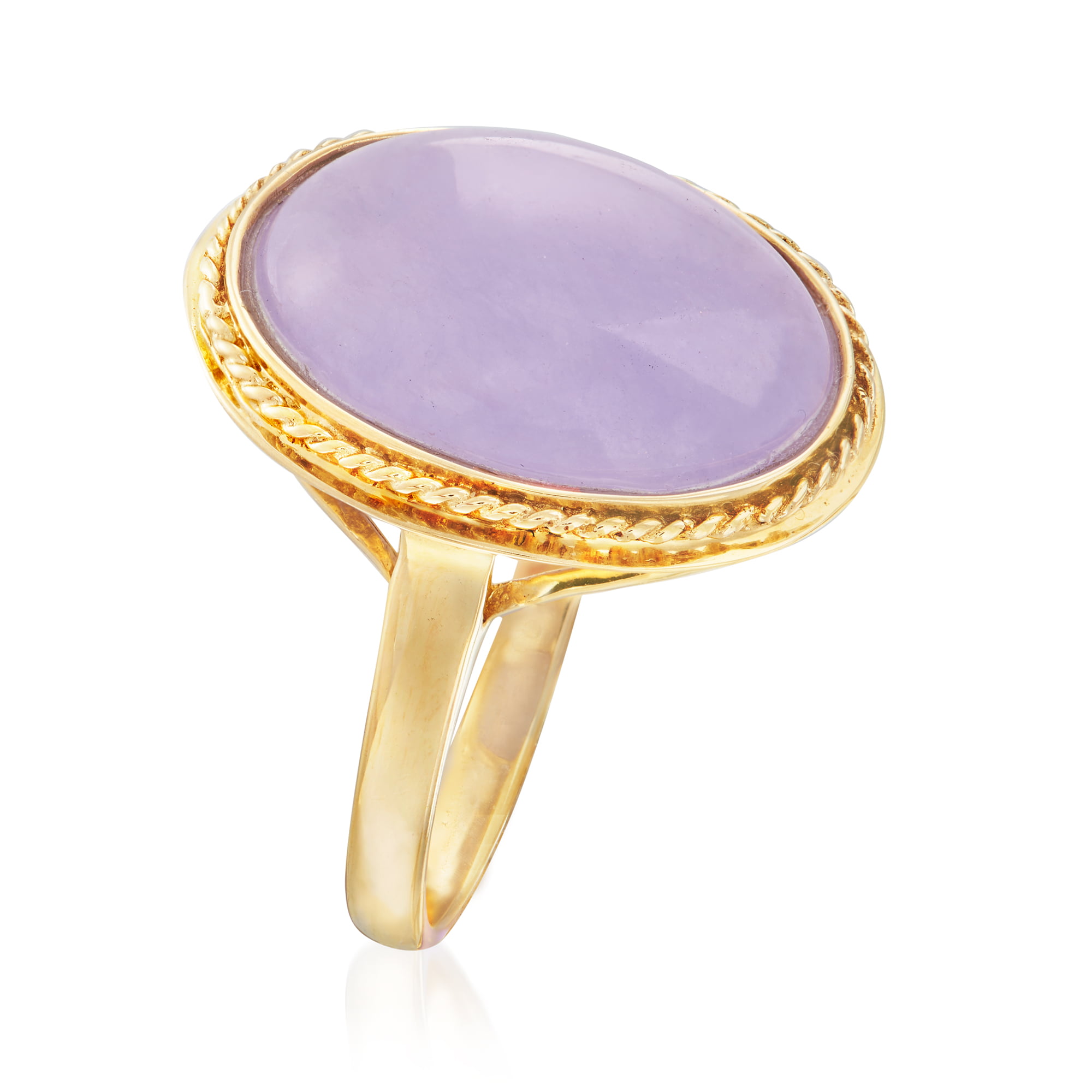 Ross-Simons Purple Jade Ring in 14kt Yellow Gold, Women's, Adult