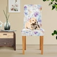thumbnail image 4 of Yayeee 2 Pack Dining Chair Covers Stretch Parson Chairs Slipcovers Seat Protector, Purple Flower Pattern, 4 of 6