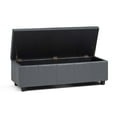 thumbnail image 3 of Simpli Home Castleford Faux Leather Storage Bench in Stone Gray, 3 of 7
