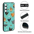 thumbnail image 2 of WIRESTER Shockproof Soft Rubber Cover Case for Samsung Galaxy S24 FE 6.7", Barnyard Chicken Roosters Teal Background, 2 of 5
