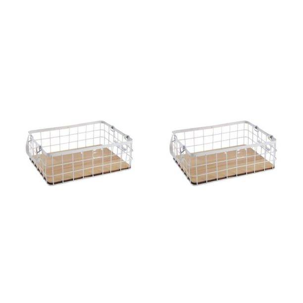 Wosthever Cesta de alambre, rejilla metálica, almacenamiento de acabado de escritorio, estante de baño multiusos, organizador, marco de Type2 NO2