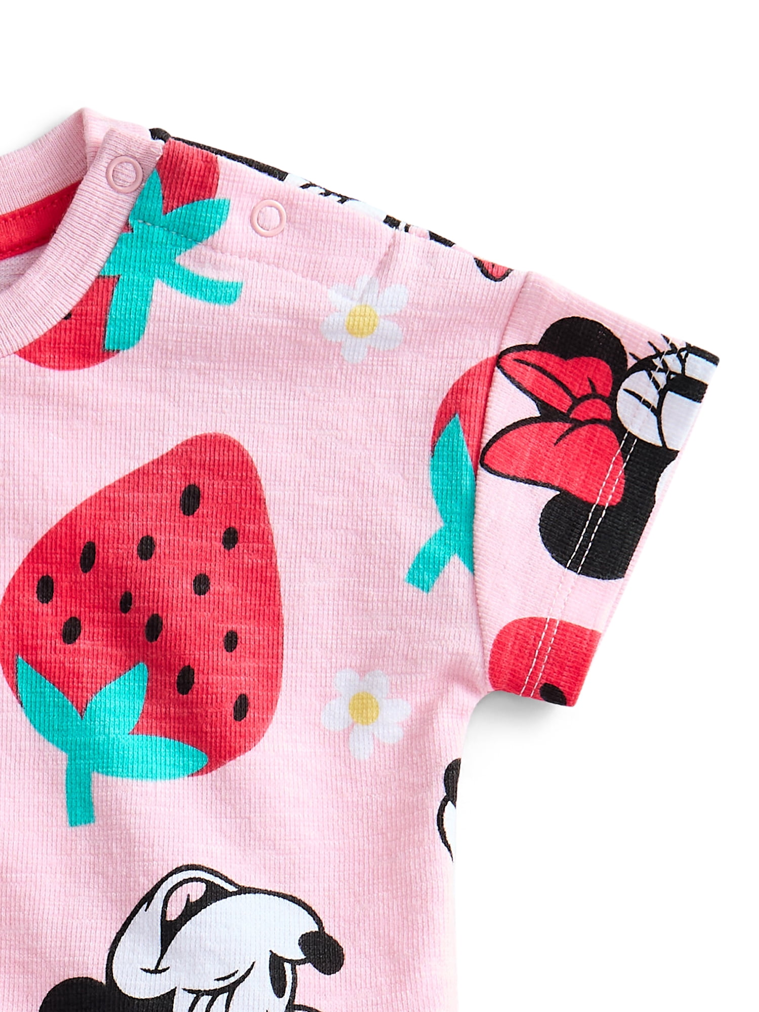 Minnie Mouse Toddler Girls' Short Sleeve Graphic Tee and Matching Ruffle Shorts Set, 2-Piece, Sizes 12M-5T