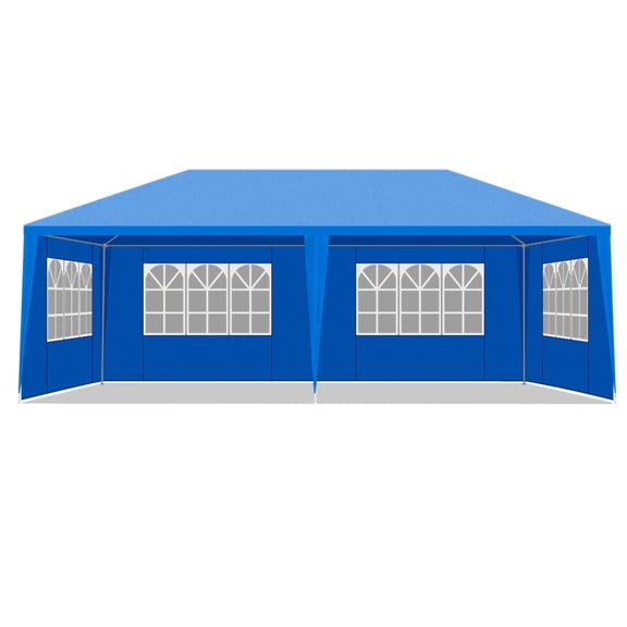 IVV 10' x 20' Gazebo, Anti-UV Party Wedding Tent Event Shelters with 6 Removable Sidewalls & Carry Bag, Heavy Duty Instant Canopy for Outdoor Camping Garden Patio (Blue)