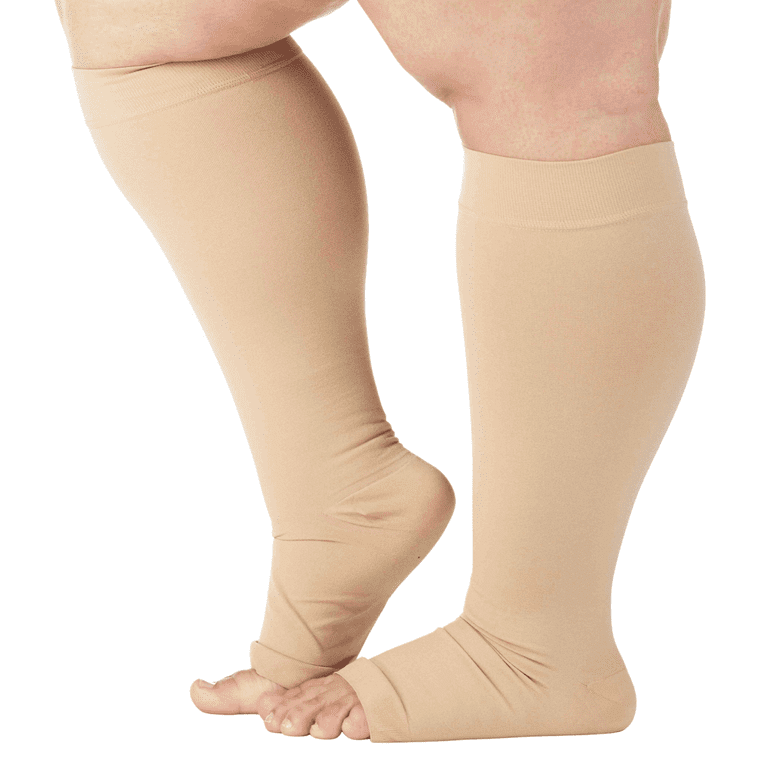  MGANG Plus Size Compression Socks Open Toe for Women