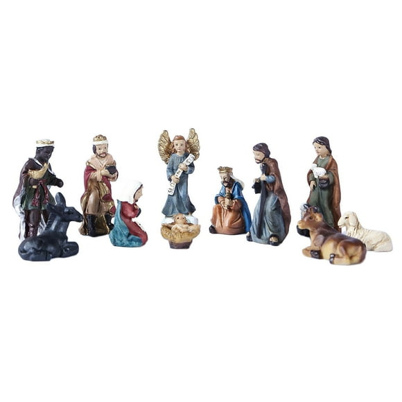 Xinxinyy 11Pcs Christmas Figurine Set. 3 Tabletop Nativity Scene Ornament Xmas Decor Type B