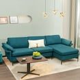thumbnail image 3 of Costway L-shaped Modern Modular  Sectional Sofa w/ Reversible Chaise & 2 USB Ports Blue, 3 of 10