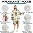 thumbnail image 5 of White Highland Cow Sunflower Hat Pattern Wearable Oversized Blanket,Wearable Blanket Hoodie for Adults,Cozy Hooded Blankets with Super Pockets,Super Warm Fuzzy Pullover for Women & Men, 5 of 6