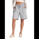 thumbnail image 2 of Pantalones Cortos Holgados con Bolsillos para Mujer, Hasta la Rodilla, para Yoga, Caminar, Hacer Ejercicio, Informales Gris XXL, 2 of 7
