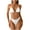 White, variant on Women's 2 Piece Bikini Set Triangle Halter Tie Back Bathing Suit Set Shell Backless High Cut Swimsuit Wine S(S)