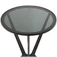 thumbnail image 4 of DecMode Modern Aluminum Hourglass Inspired with Round Glass Top Accent Table, 16"W x 24"H with Polished Black and Frosted Glass Finish, 4 of 7