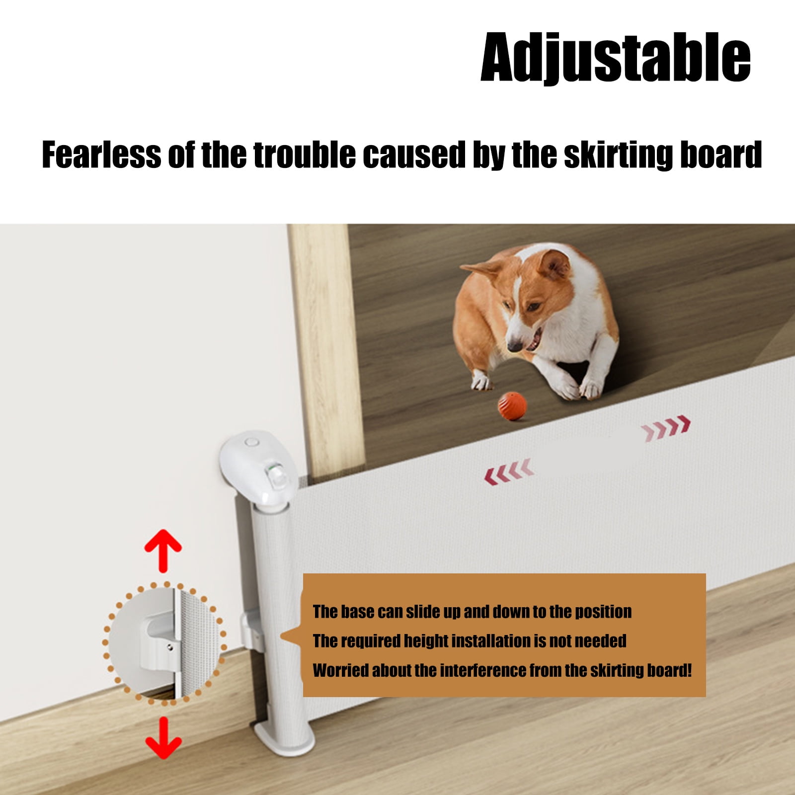 Retractable Meshes Baby Gates Adjustable Baby Staircases Guard Child Safety Gates Household Dog Barrier Easy to Install
