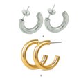 thumbnail image 3 of Transemion Women Earrings Exquisite Jewelry Adornment Rounded Ladies Piercing Ear Hoops Ears Studs Fashion Decor Accessory Golden 1Set, 3 of 6