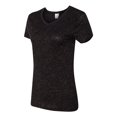thumbnail image 2 of J. America Women’s Glitter V-Neck Short Sleeve T-Shirt, 2 of 5