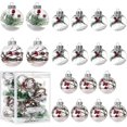 thumbnail image 4 of Juego de bolas de adorno navideño: bolas decorativas de plástico transparente irrompibles para árbol de Navidad, casa, fiesta, decoración navideña, 19 unidades (aguja de pino), 4 of 4