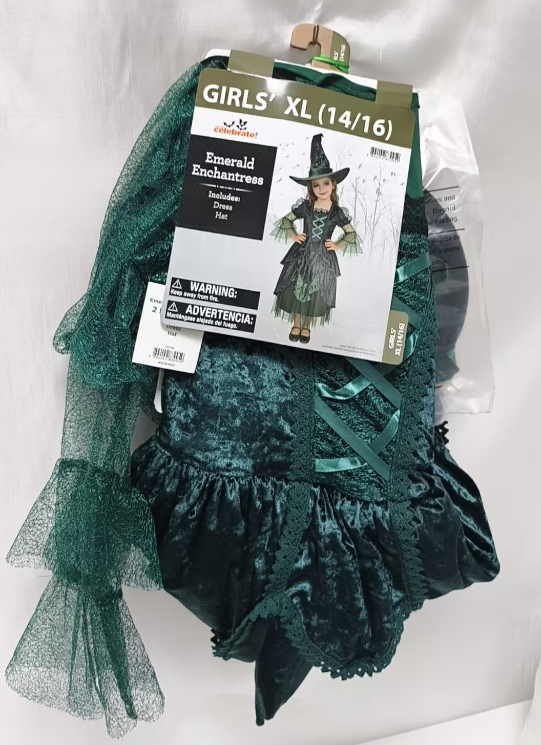 Emerald Enchantress Halloween Costume for Children, Girl's Size XL (14/16), by Way to Celebrate