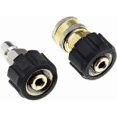 thumbnail image 1 of Piece Pressure Washer Hose Adapter Female To 3/8 Male Quick Release Fitting And 3/8 Female Quick Release Fitting To M22 14mm Female, 1 of 5