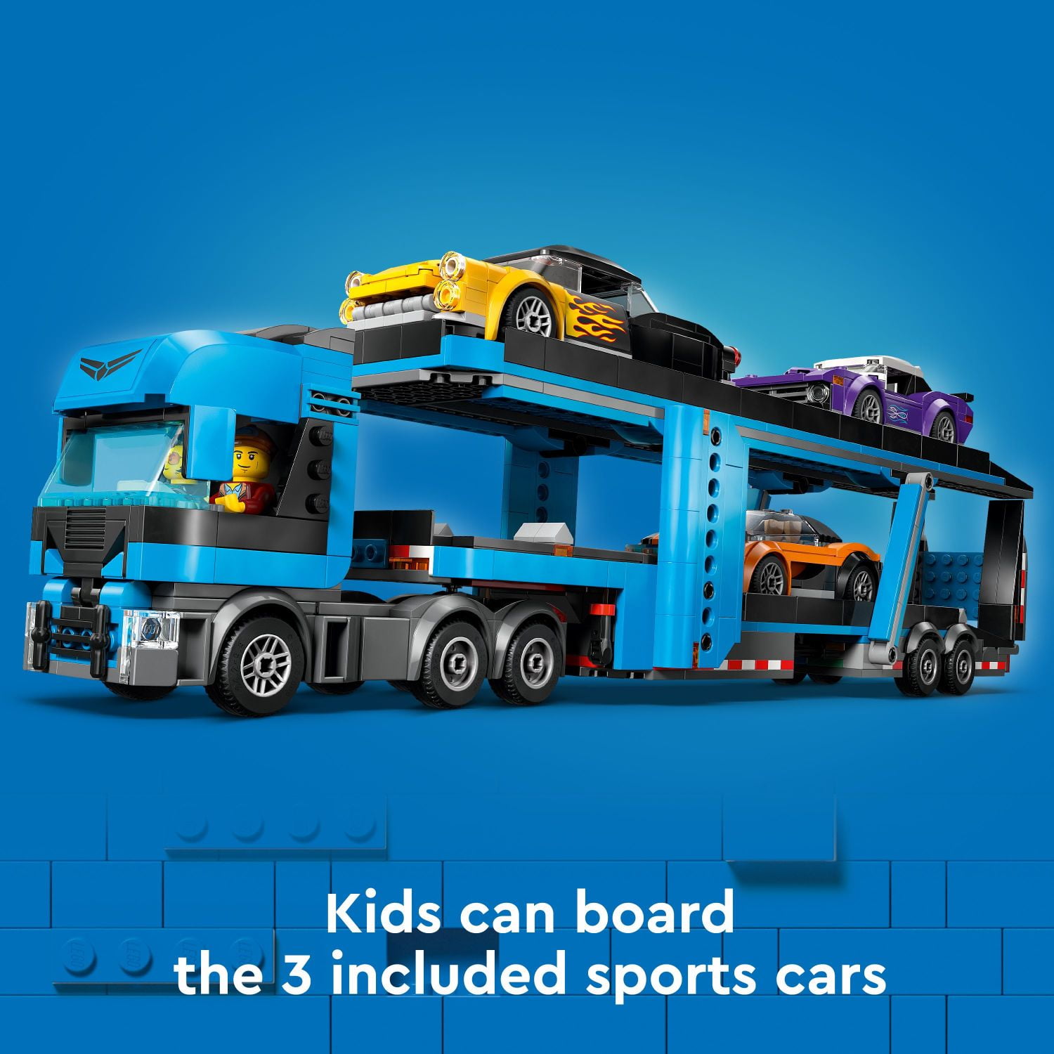 LEGO City Car Transporter Truck with Sports Cars Playset, Car Toy, 4 Vehicle Toys for Ages 7 and up, 60408