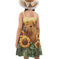 thumbnail image 2 of Uourmeti Girls Capybara Dresses Causal Spaghetti Straps Swing Dresses for Little Girls Soft A Line Midi Tiered Sundress Kids Cartoon Capybara Outfit for Summer, 2 of 6