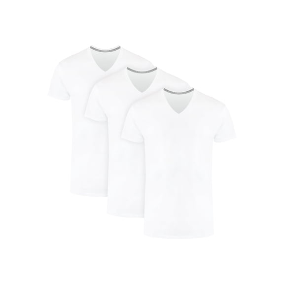 Hanes Ultimate Men's Undershirts Pack - 3-Pack - ComfortBlend V-Neck T-Shirts - Moisture-Wicking White S