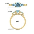 thumbnail image 3 of Round and Pear Cut Natural Aquamarine Gemstone Ring in 14K Yellow Gold ( Size: 7.5), 3 of 6
