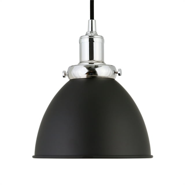 Henn&Hart 8" Blackened Bronze/Polished Nickel Metal Pendant
