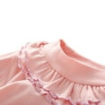 thumbnail image 3 of Child Kids Girls Long Sleeve Solid T-Shirt Soft Casual Ruffle Neck Tops Clothes, 3 of 6