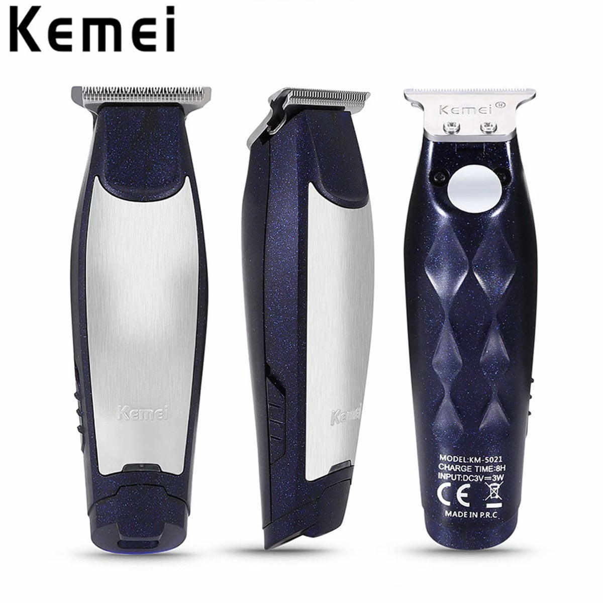 Kemei KM-5021 Beard Hair Trimmer Portable Electric Hair Clipper   T-outliner Razor Shaver Cordless Hair Cutting Shaving Machine For Men  Barber Salon Tool Rechargeable 