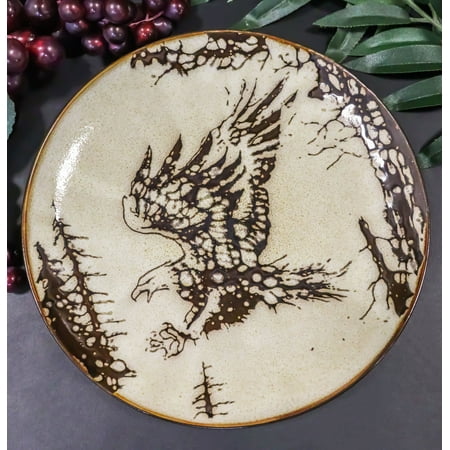 

Pack Of 2 Rustic Western Swooping Bald Eagle Salad Appetizer Plates 8.75 D