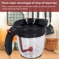 thumbnail image 5 of Christmas gift,4 Cup Gravy Fat Separator Oil Separator With Bottom Release - Healthier Gravy, Soup, Easy Press Button Release Dispenser Oil Separator with Strainer, 5 of 12