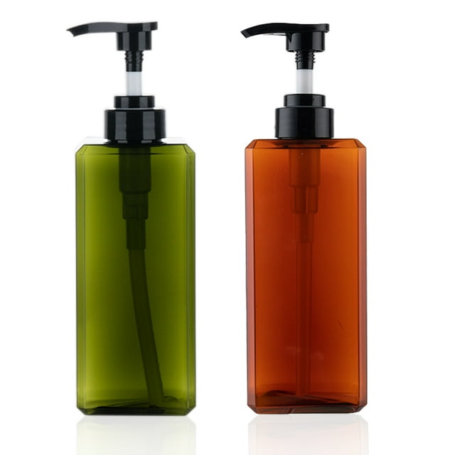 Paquete de 2 dispensadores de botellas con bomba de 22oz/650ml, dispensador de loción de plástico recargable, botella con bomba vacía para jabón, loción y champú