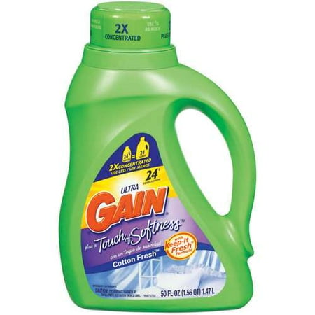 Gain: Cotton Fresh Plus A Touch of Softness Detergent, 50 fl oz