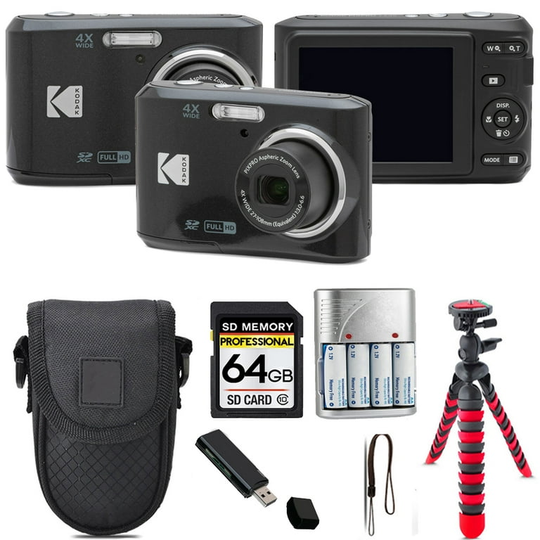 Kodak Pixpro FZ45 Camera (Black) + Tripod + Case - 64GB Kit