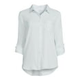 thumbnail image 4 of Time and Tru Women's Soft Button Front Shirt with Long Sleeves, 4 of 6
