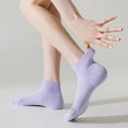 thumbnail image 6 of 3 Pairs Women's Ankle Athletic Socks Soft Cotton Cushioned Breathable Design with Ribbed Cuffs for Active Casual Wear - 3 pairs-D, 6 of 7