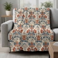 thumbnail image 2 of Boho Floral Blanket Soft Cozy Warm Throw Blanket for Couch, Plush Fuzzy Flannel Fleece Blankets for Sofa, Farmhouse Vintage Red Blue Flower Plant Bed Blankets Lightweight Gifts for Women, 40"x50", 2 of 9