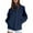 Navy-4, variant on Rain Jacket for Women Lightweight Windbreaker Relax Fit Raincoat with Hooded Solid Color Packable Outerwear with Pockets