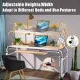 thumbnail image 3 of Modern White Over Bed Table Desk Rolling Height Adjustable Laptop Computer Desk Cart for Home, Office, 3 of 24