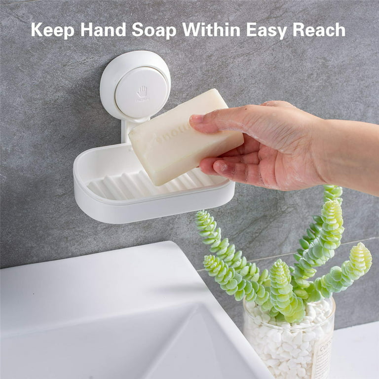 2PCS Self Draining Soap Dishes Premium Rubber Soap Holder Soap