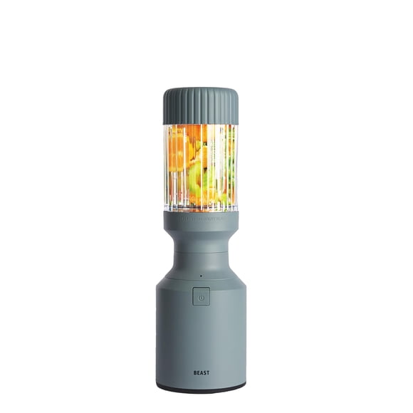 Mini licuadora La Bestia | Mini licuadora de cocina para encimera | Mezcla batidos y batidos, aderezos, salsas y salsas | Tapa de paja y pajitas incluidas | 600W (niebla)